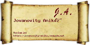 Jovanovity Anikó névjegykártya